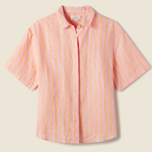 NEW SET Trovata 2 PIECES Sienna Shirt & Brigette Bandeau Top S Creamsicle Stripe - Picture 3 of 14